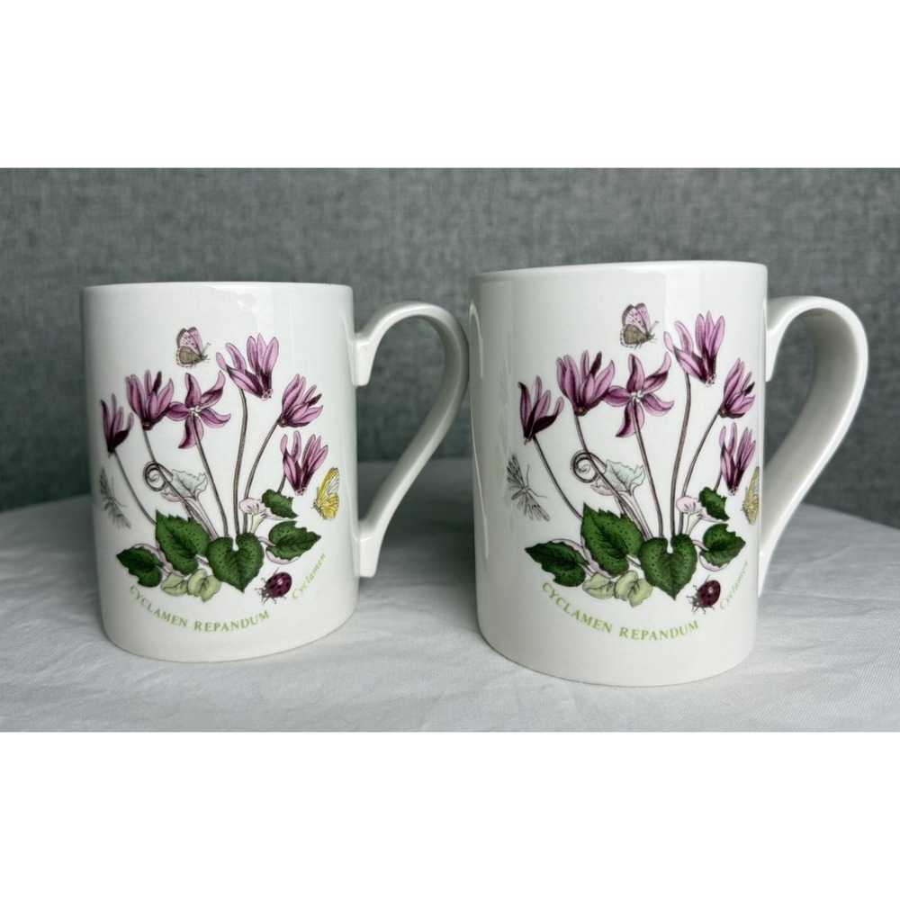 Portmeirion Botanic Floral Pink Garden Coffee Cup China Mug Cyclamen Repandum